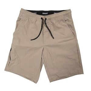 DKNY Hybrid Shorts Casual Athletic Drawstring Khaki Beige‎ Men's Size Small